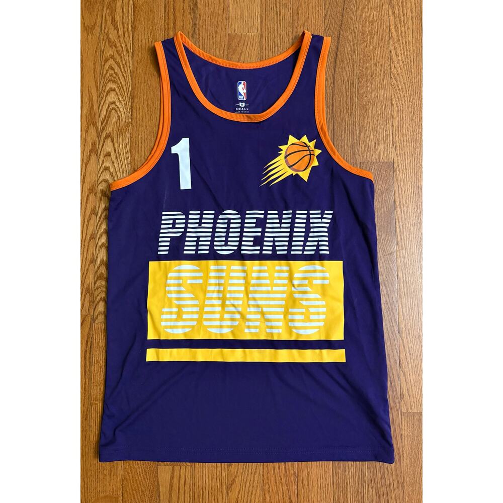 NBA Phoenix Suns Devin Booker 1 Tank Top Purple Orange‎ Mens Small Sleeveless